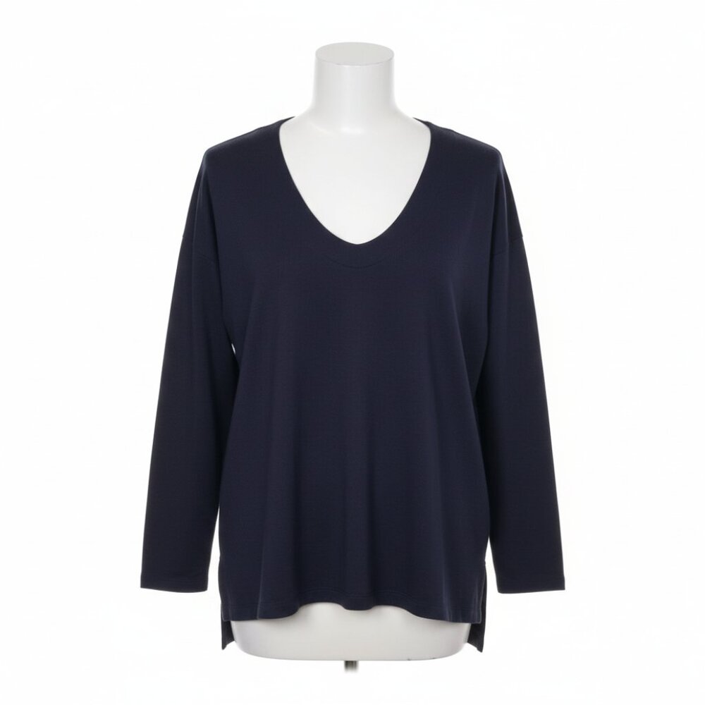 Banana Republic Top Medium Navy Blue Scoop Neck Tunic Relaxed Fit Minimalist